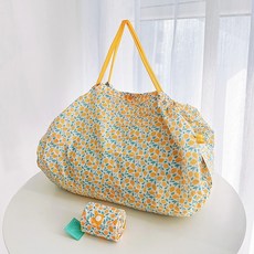 모란코 3초백 주름 원터치 접이식 장바구니 보조 가방 에코백, 1개, 4.플라워