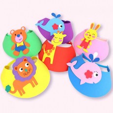 큐티 동물 썬캡 만들기재료, 상세페이지 참조, 상세페이지 참조g, 2.핑크 고래-1인용 개별포장