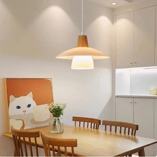 華燈惠 北歐風實木吊燈 日式簡約風 餐吊燈 玄關燈 吧檯燈, 不含光源,30CM超過一組需選宅配下單