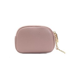 ERJUR 가죽 스퀴즈 동전 지갑 파우치 작은 교체 열쇠 고리 포함 핑크 패션 187534