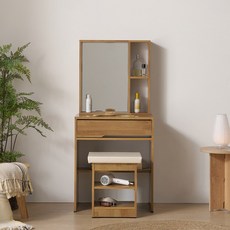 공간사이 루시 600 화장대 의자 세트, 멀바우 hc1013