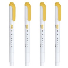 제브라 마일드라이너 형광펜 WKT7/트윈타입, 골드(MGO), 4개입