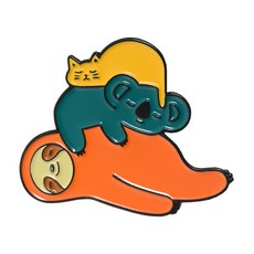 小羊生活市集 琺瑯別針 胸針 衣物造型飾品, 1個, 樹懶C
