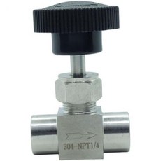 1피스 스테인리스 스틸 304 계기 가스 앵글 니들 밸브 14인치 NPT 암컷 x 14 3003170, Straight 1/4" NPT F x F
