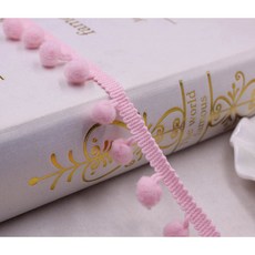 4 야드 POM 트림 액세서리 리본 KINTTED DIY 패브릭 공예 볼 POMPOM MM 프린지 바느질 레이스 진주 수제 10 미니, 4yard, pink, pink