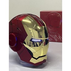 자비스 아이언맨 MK5 헬멧 음성 활성화 자동 개폐 스마트 리얼 웨어러블 마스크, B.MK5헬멧골드