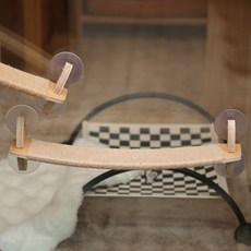 JoyCat 貓吊床 吸盤太空艙 貓抓柱，透明舒適貓咪休憩空間，吸盤固定易安裝, 原木系列-長過道【限宅配】, 1套