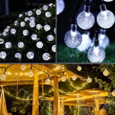 LED 앵두전구 24mm 태양광 충전 줄조명 야외 캠핑 수목 장식 전구 22M 화이트, 1개