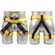 클라이밍 하네스 야외 암벽 생존 전신 등산용 등산 고리 대형 추락 도르래 짚라인 등반 장비 등반용 공중, 하프 웨이트 옐로우