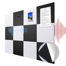 Anystar접착형 방음재 방음판 흡음재 소음방지 방음판, 12개, 블랙+화이트