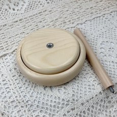 無品牌 手工針織編織工具 實木毛線轉動軸架, 便攜圓形款, 1個