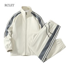 RCLET 남자 캐주얼 트레이닝 세트 빅사이즈 바람막이 점퍼 긴바지 코트 봄가을 재킷 + 바지