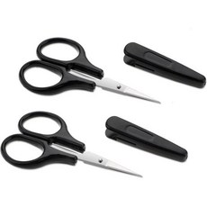 접이식 가위 작은 미니 간편한 3개 세트 소형 다용도 공예 디테일 스테인리스 스틸 보호 커버 포함 정밀 직선 섬세한 끝 디자인 종이 자르기 스크랩북 제작용, Black, 1개