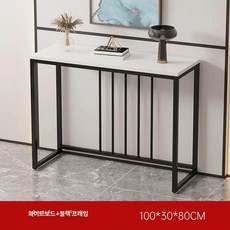 복도콘솔 긴테이블 철제 장식장 120CM 블랙프레임, 조립, 화이트+블랙 B