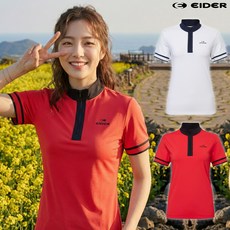 아이더 여성 반팔 콘티 짚업 기능성 작업복