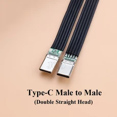 USB 3.1 Type-C 플랫 케이블 40K 60Hz 남성-남성/여성 데이터 L 자형 팔꿈치 직각 DIY 실리콘, 03 NO.1, 1개