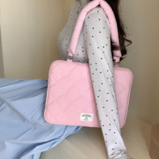 모노드림 리본 퀼팅 16인치 노트북 가방 맥북 숄더백 아이패드 파우치