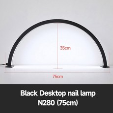 커스텀 로고 48W 조명 반달 모양 네일 케어 키트 데스크탑 링 Led 매니큐어 램프 아트, 26)75cm Nail Lamp-Black, EU, 1개