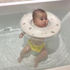 可愛恐龍造型寶寶游泳頸圈，安全無毒材質，可調節尺寸，兒童游泳必備, 橄欖, 1個