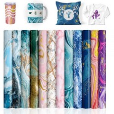 승화 전사 시트수채화 대리석 승화지 블랭크 티셔츠 컵 코스터 머그컵용 전사지 12개세트 12x12, marble-1