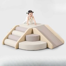 정글짐 미끄럼틀 실내 놀이 매트 아이방 쿠션 꾸미기 기구 가정용 조합 슬라이드 키즈카페, 1개, 2단 계단 (항균 무취)