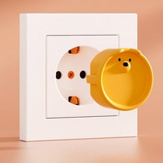 실리콘 콘센트 안전 커버 감전방지 보호 덮개 캡 안전, 1개, 캐릭터콘센트마개_블랙