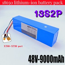 48V 9000mAH 13S2P 18650 리튬 이온 배터리 팩 BMS 포함 전기차 전원 공급 장치, [06] XT60-XT30