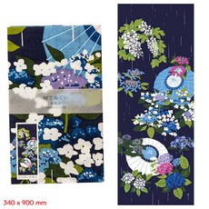 일본직구 검도 면수건 두건 5월의 비 수국 34x90cm
