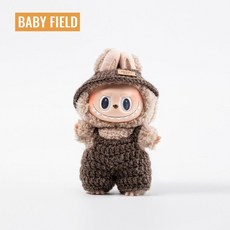 팝마트 라부부 옷 소품 인형옷, 모자가있는 진한 갈색 바지 (아기 없음), 1개