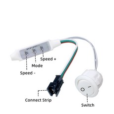 호환 DC5-24V LED 컨트롤러 패널 WS2811 용 환류 픽셀 컨트롤러 흰색/ 흰색 흐르는 물 흐르는 경마 스트립, 04 Type 3, 04 Type 3