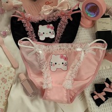 티류으스 키티 캣 고양이 캐릭터 레이스 팬티 2P 팬티 세트
