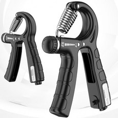 악력기 무소음 60kg 손운동기 전완근 운동기구 카운터 강도조절, 블랙, 1개