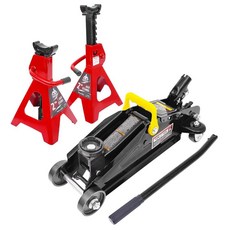 2T Hydraulic Floor Jack Combo with Two Jack Stands 4000 lbs Capacity Trolley Service Jack Combo R