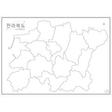 나우맵 교육용 우리나라 백지도 비코팅 - 어린이 색칠지도, 09. 전라북도 백지도