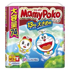 unicharm 嬌聯 男女通用 嬰兒寶寶防漏褲 胖丁褲型 6-13kg, 74入, 中型(M)