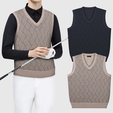 남자 골프조끼 봄 여름 사계절 브이넥 얇은 남성 골프웨어 상의 골프복 니트조끼 빅사이즈