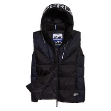 極度乾燥 Superdry 絕版限量 工作背心 鋪棉 連帽 防風 保暖 黑藍, 1個