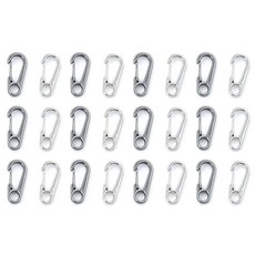 24피스 미니 카라비너 클립 3.2cm(1.24인치) 소형 금속 스프링 스냅 후크 키체인 열쇠 야외 하이킹 낚시 캠핑 및 백팩 액세서리용 158663