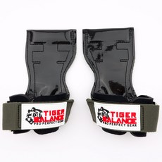 타이거밸런스 헬스 스트랩 리프팅 그립, 카키 스트랩(로고 화이트), 1세트