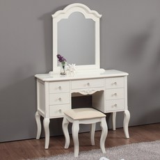 아이디얼리빙 셀레나 원목도장 화장대 세트 의자포함_크림화이트, 상세 설명 참조
