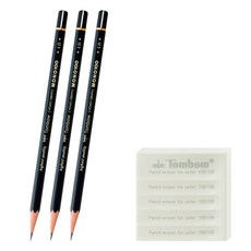 톰보 모노100 연필+화방 지우개, (모노100 3개+화방 5개), 1세트, 4B