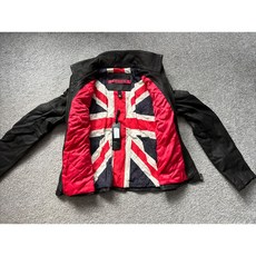 Superdry 柔軟真皮 M65 軍裝皮衣外套 國旗內襯, 深咖啡色,XL, 1個