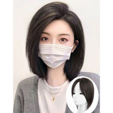 不然飾 頭頂髮片 全真髮 增髮量 女生假髮片 補髮塊(9*12) - 手織透氣內網，自然蓬鬆修飾髮縫, 摩卡棕-法式瀏海,25cm, 1個