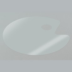 OW 투명 팔레트 물감 미술 아크릴 파레트 타원형 중형, 1개, one