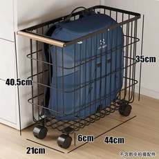 책가방 정리대 학원 만화책보관함 정리 가방장 철제 이동식, 1개, F. 좁은 나무 휴대용 대형 바구니 검정색 범용 바퀴