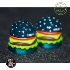 《美式工廠》SKILLO手工製作漢堡氣嘴蓋 個性化樂器配件 提升演奏樂趣, 1個, 亮光粉