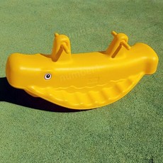 목마시소 말모양 놀이기구 어린이 유치원 플라스틱 흔들 시소 흔들목마, 1개, l. 고래 옐로우