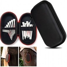 하드케이스 클립 골프티 파우치 사각수납 하드 파우치, 클립 라운딩골프티케이스(블랙레드), 1개