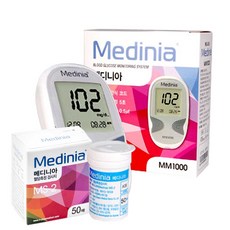 헬스웰 메디니아 혈당계+시험지 100매+침100+솜100 혈당측정 당뇨, 1세트, MM1100