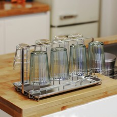 러빗홈 스텐 컵걸이 8p, 실버, 1개